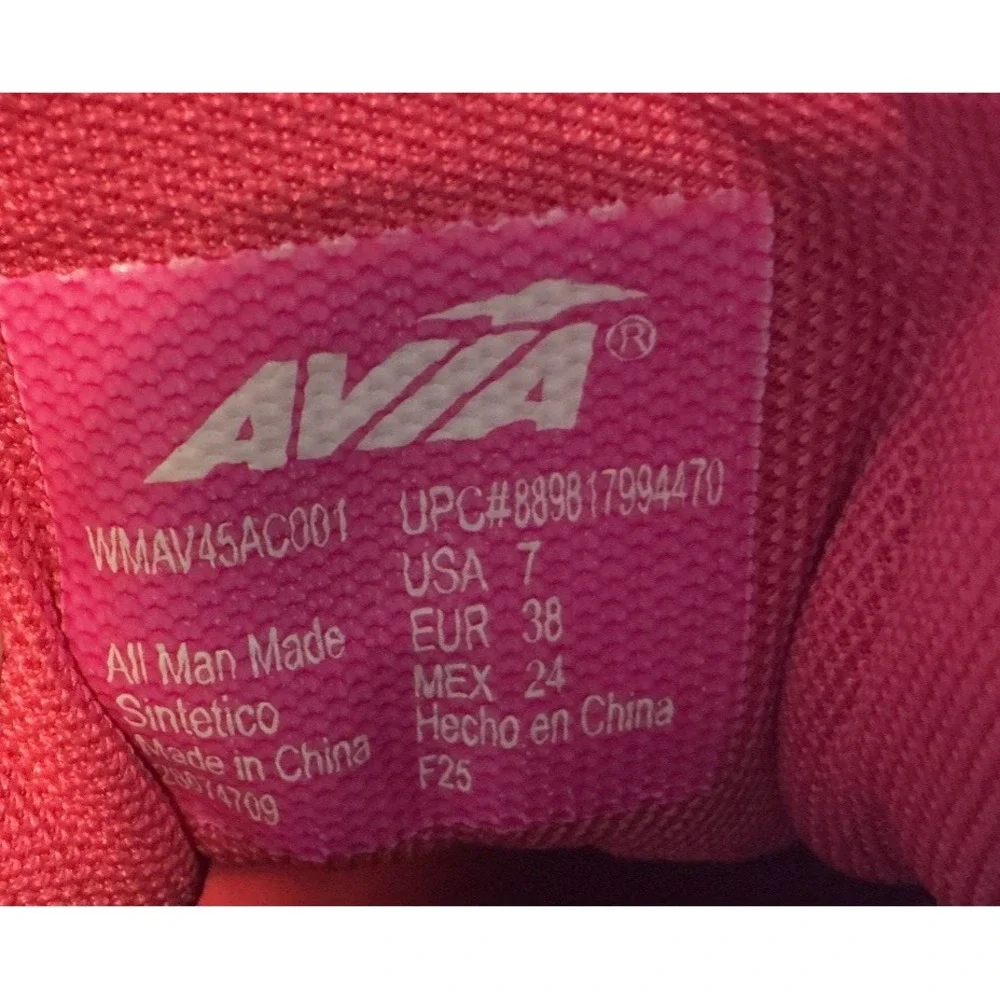 Avia Women's Gel Running Shoes Black Pink Mesh Athletic Sneakers Size 7  Comfort